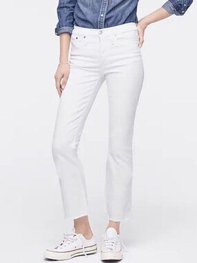 9" demi-boot crop jean in white